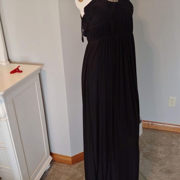 Womens 6 BCBG dress formal halter black maxi - Picture 2 of 6